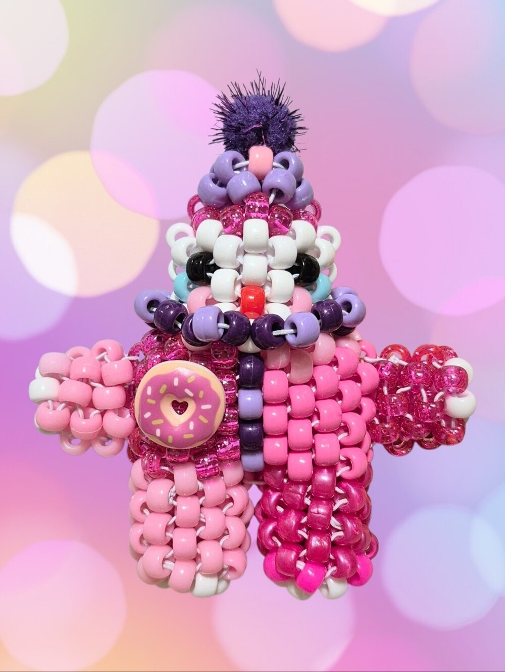Pink Kandi Clown Keychain